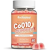 SmildeHeal CoQ10 Gummies 200mg with Omega-3, EPA + DHA, & Magnesium - Coenzyme Q10 Supplements for Heart Health, Cellular Energy & Antioxidant, Vegan - 60 Gummies