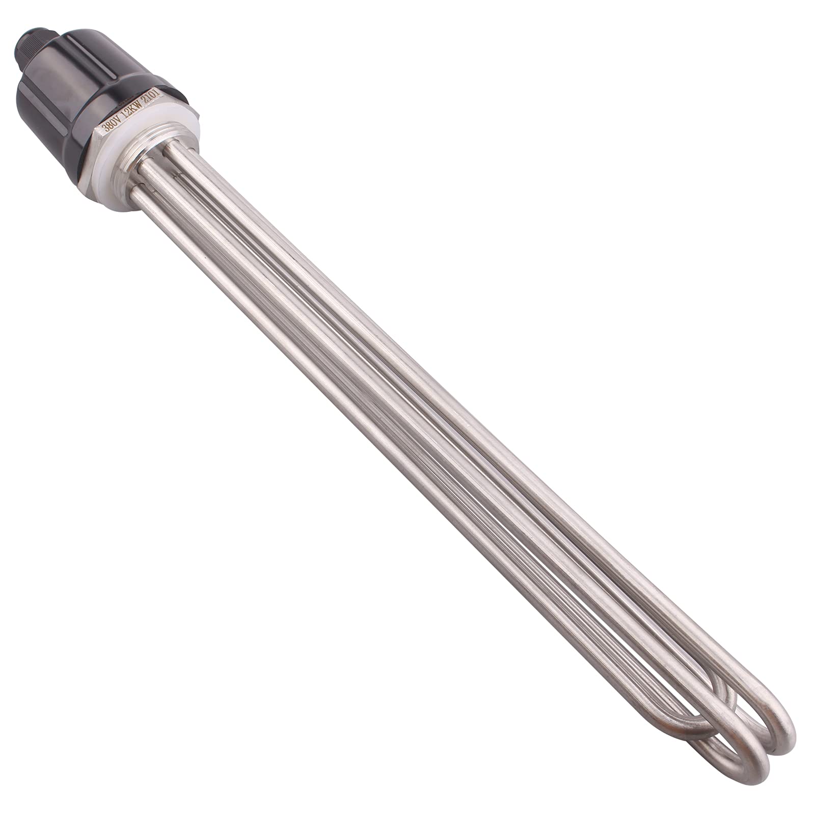 DERNORD 220V 12000W 1-1/2 Inch Heating Element 3U Type Electrical Brewing Water Boiler Heater BSP Thread Stainless Steel Flange