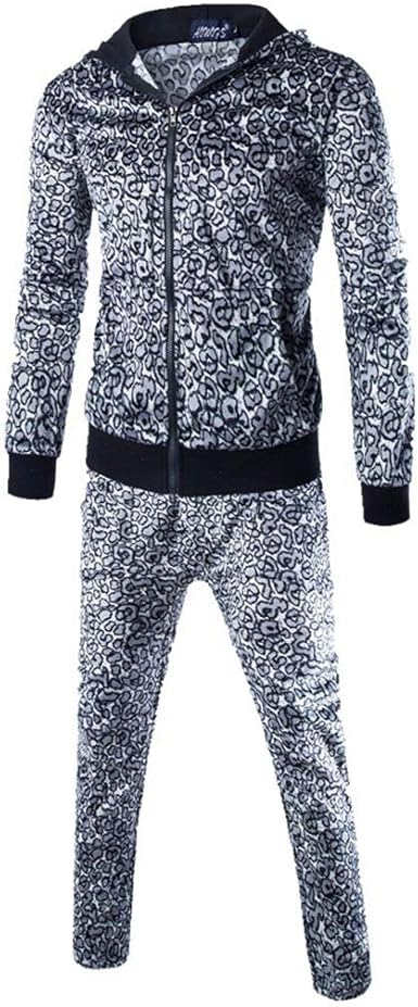 Survetement Homme Ensemble Vetement De Sport Pantalon De Sport Sweatshirt A Capuche Jogging Imprime Leopard Suit Amazon Fr Vetements Et Accessoires