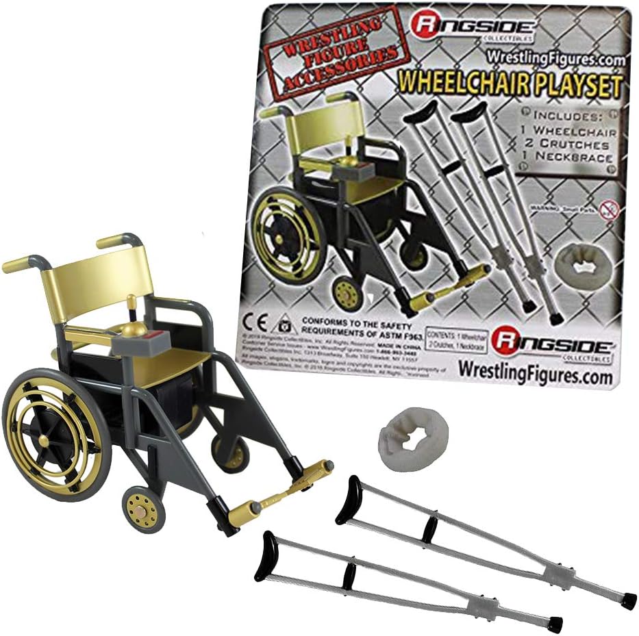 Ringside Collectibles WWE Wheel Chair playset (GOLD) - WRESTLING FIGURE ACCESSORY PACK
