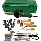 110V 1600W Professional PVC Roofing Welding Tools Heat Gun Kit Plastic Welder Hot Air Weld Gun with Roofing Seam Rollers Seam Tester Probe Weld Nozzle (110V Heat Gun Set)