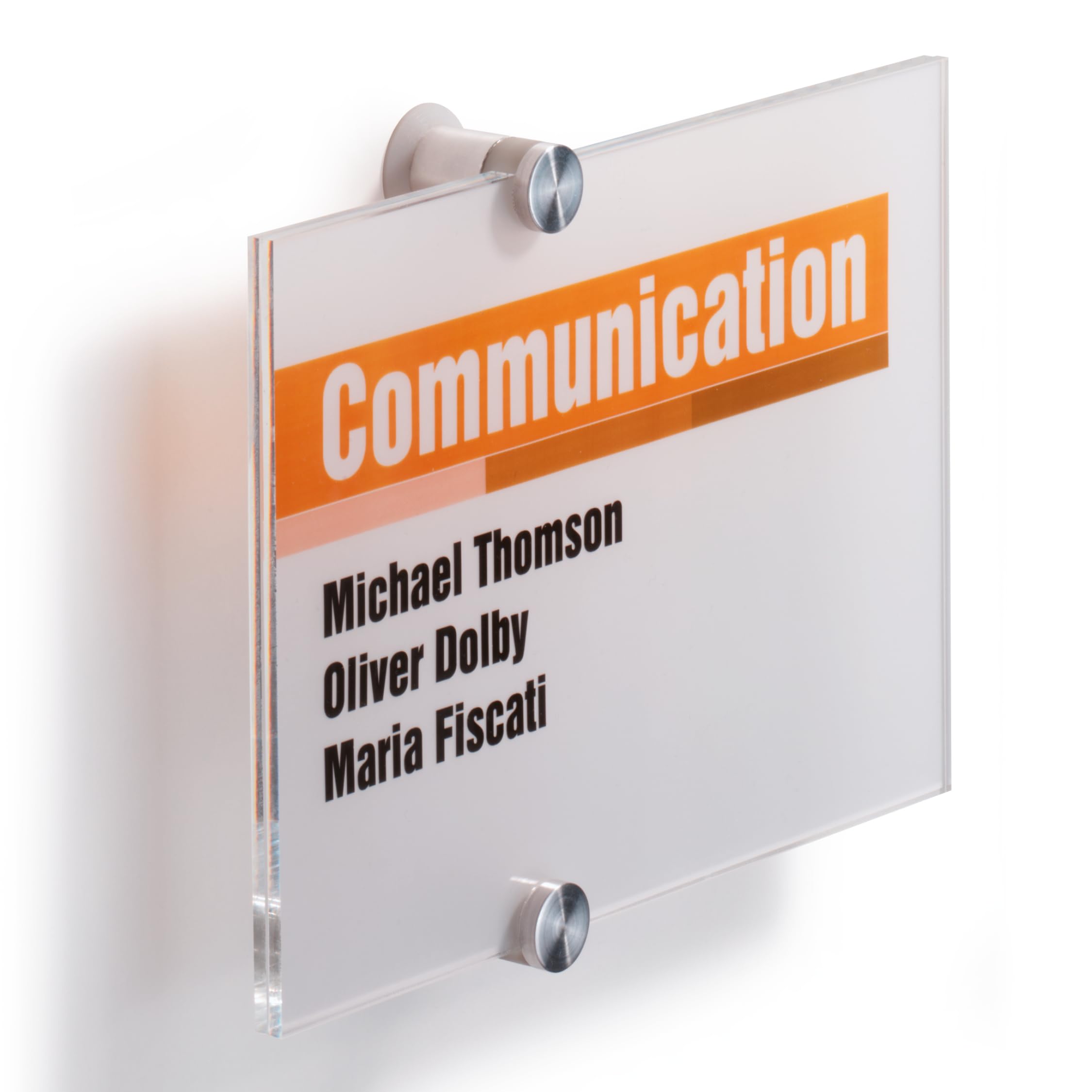 Crystal Information Sign A5 Landscape, Door and Wall Sign, Includes Fittings, Ideal for Offices, Hotels, Public Buildings, etc.