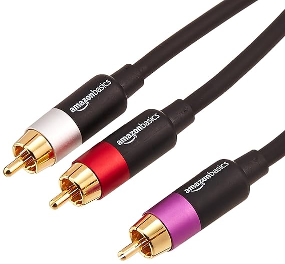 AmazonBasics PBH-20213 - Cinch-Audiokabel, 1 x Cinch-Stecker auf 2 x Cinch-Stecker, 1,2 m