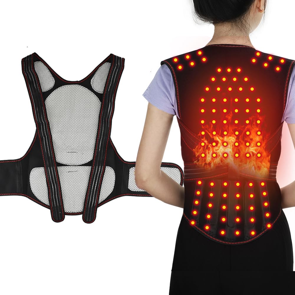 Self Heating Shoulder Support Brace Heated Shoulder Wrap Brace Back Support Lumbar Support Shoulder Warmer for Pain Relief Back Brace Waist Belt for Men Women Protective Brace for Injury Arthritis