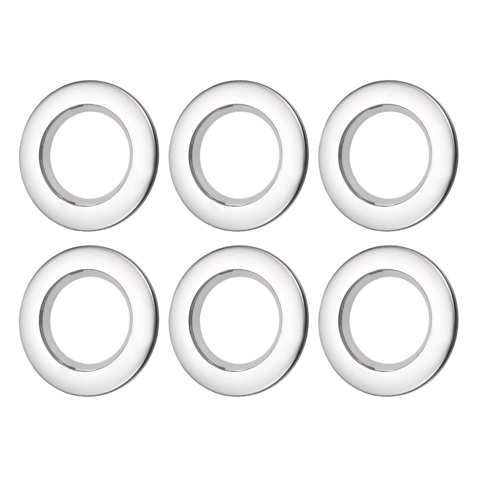 DTGN 1-2/3 Inch Inner Diameter Curtain Grommets - 6Pack - Good for Curtain - Reusable DIY Sliding Grommets - Sub Silver
