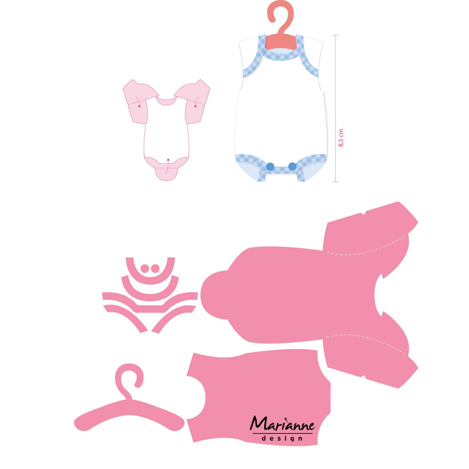 Marianne Design Collectables Eline's Baby Onesie Die, Pink