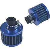 2PCS 12mm Mini Universal Blue Motor Cone Cold Clean Air Intake Filter Turbo Vent Breather Blue