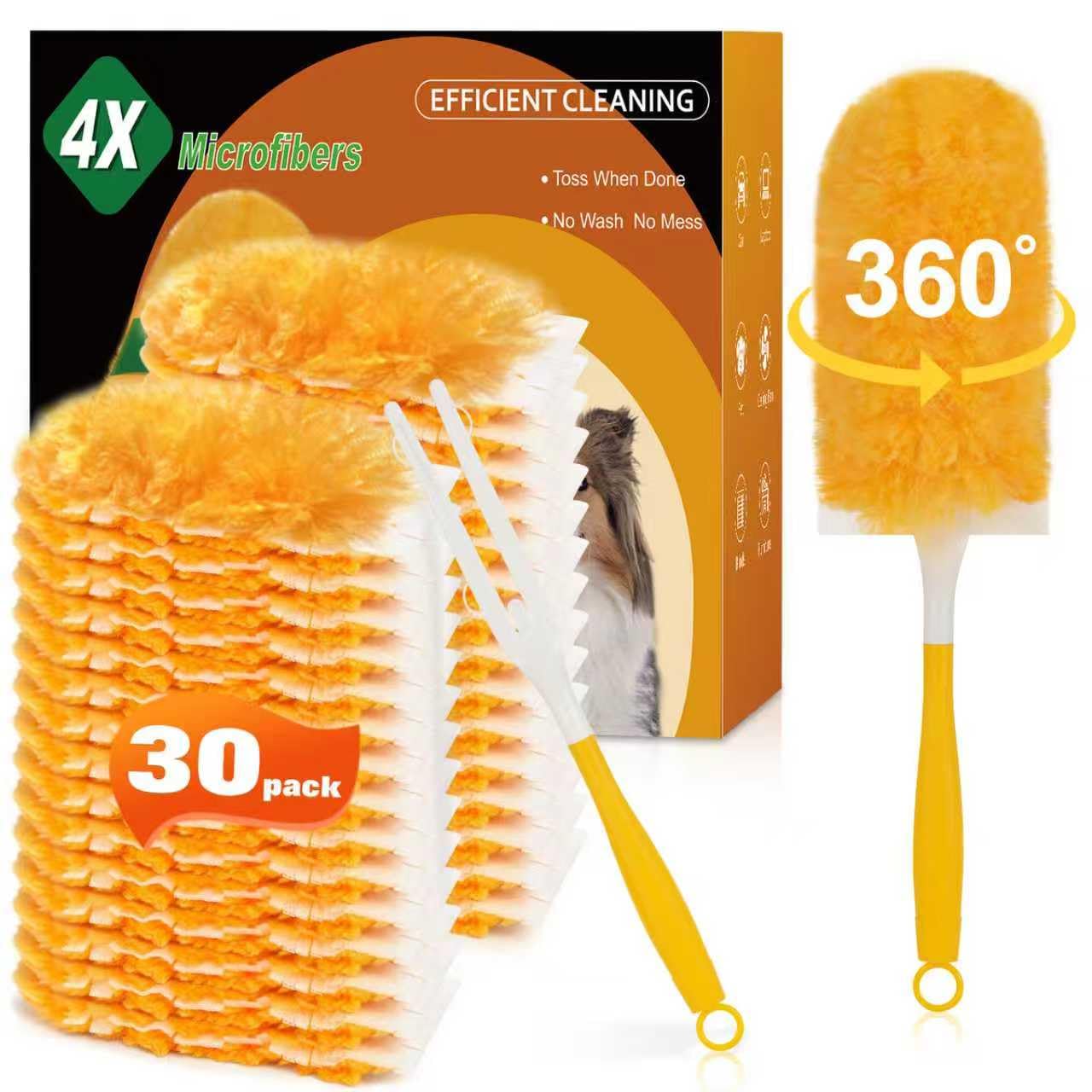 Photo 1 of 360° Heavy Duty Duster Refills for Swiffer Duster,30 Pack & 1Handle 4X Faster Electrostatic Deep Duster Kit for Cleaning, Pet Hair, Blinds & Car Vents,Lasts 2+ Months, Eco-Friendly & Gift-Ready