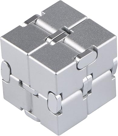 Amazon Infinity Cube Toys インフィニティキューブ 無限キューブ アルミニウム合金 任意の方向と角度から回転でき ストレス消し 悪習に改善して おもちゃ マジック 銀 フィジェットキューブ おもちゃ