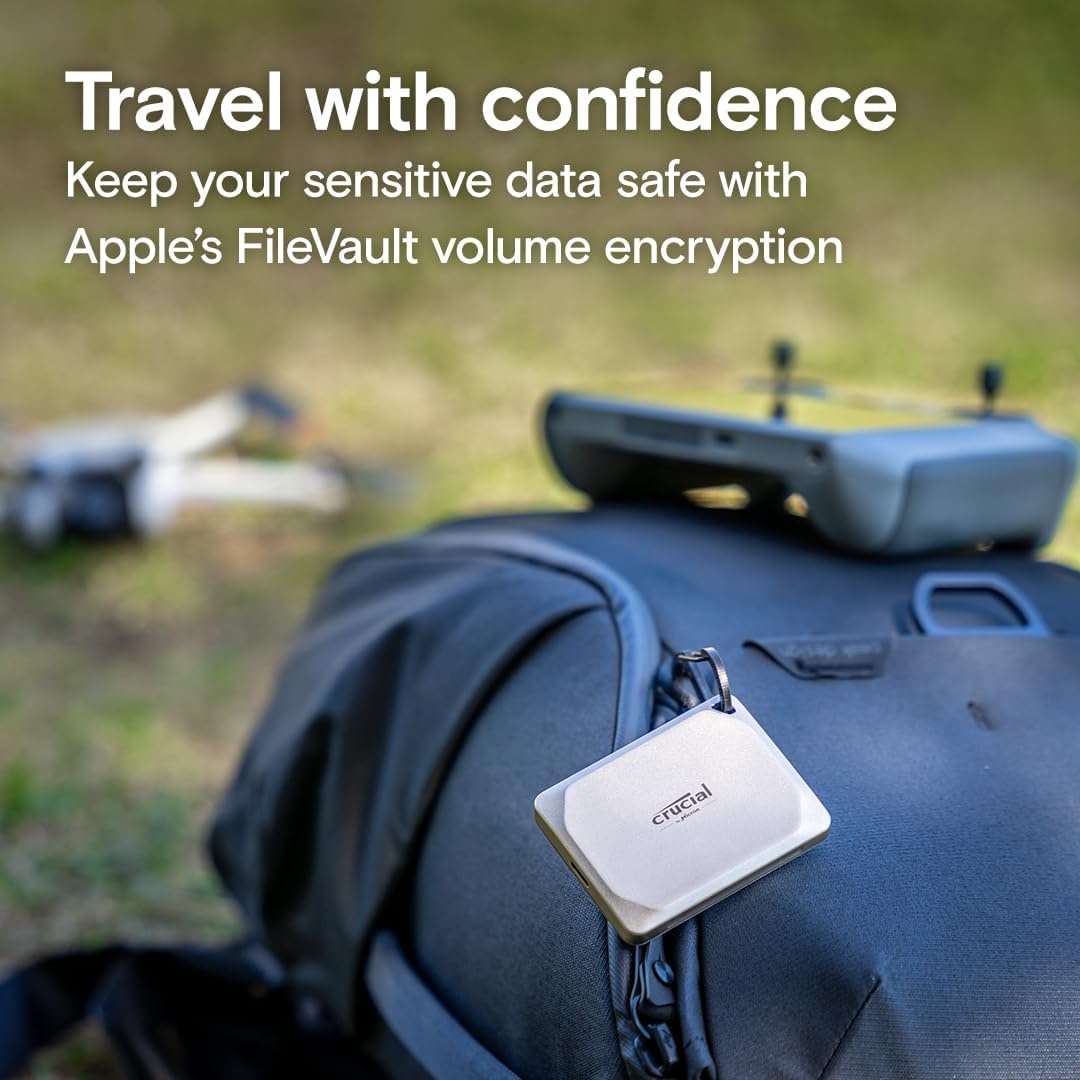 Crucial X9 Pro for Mac 1TB Portable SSD, Up to 1050MB/s Read/Write, 3.2 USB-C, External Solid State Drive, Optimized for Apple Devices, for Professional Creators, Light Gold - ‎CT1000X9PROMACSSD9B02