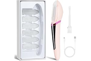 CHENDSSFKD Sonic Smooth Dermaplane for Women Face, Rechargeable Dermaplane Razor with LED Light, Edge Technology for Exfoliating and Peach Fuzz-4 Refill Blades & 2 Microsmooth Exfoliation Tips