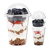 Aatriet 12 oz Clear Plastic Parfait Cups with