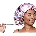 Glow By Daye Satin Bonnet, Double-Layered and Adjustable Satin Sleep Cap, Extra Large, Reversible