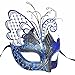 Ubauta Masquerade Mask For Women Venetian Mask/Halloween/Party/Ball Prom/Mardi Gras/Wedding/Wall Decoration (Blue Butterfly)