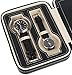 Mantello 4 Slot Leather Portable Travel Watch Case Storage Organizer, Black