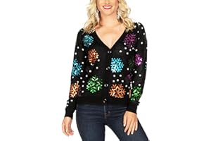 Tipsy Elves Classic Cute Cardigan Ugly Christmas Sweaters for Women with Fun Patterns and Animals