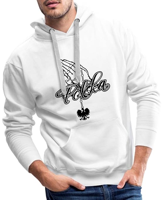 Spreadshirt Polska Betende Hände Männer Premium Hoodie