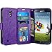 S4 Case, LK [Kickstand Feature] S4 Wallet Case, Luxury PU Leather Wallet Case Flip Cover Built-in Card Slots Stand For Samsung Galaxy S4, PURPLE