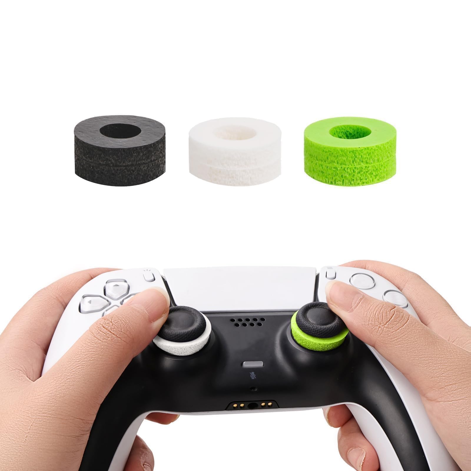 YOKRWO 6 Auxiliary Aiming Precision Rings for PS5 Accessories, Gaming Accessories for PS4，for PS5, for Xbox(Black/White/Green)