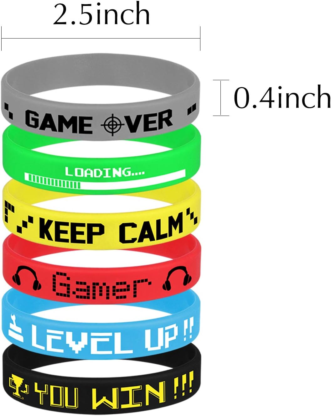 TUPARKA 36 Pcs Video Game Silicone Wristbands Game Party Supplies for Birthday Party Baby Shower Party Favors 6 Styles - Image 3