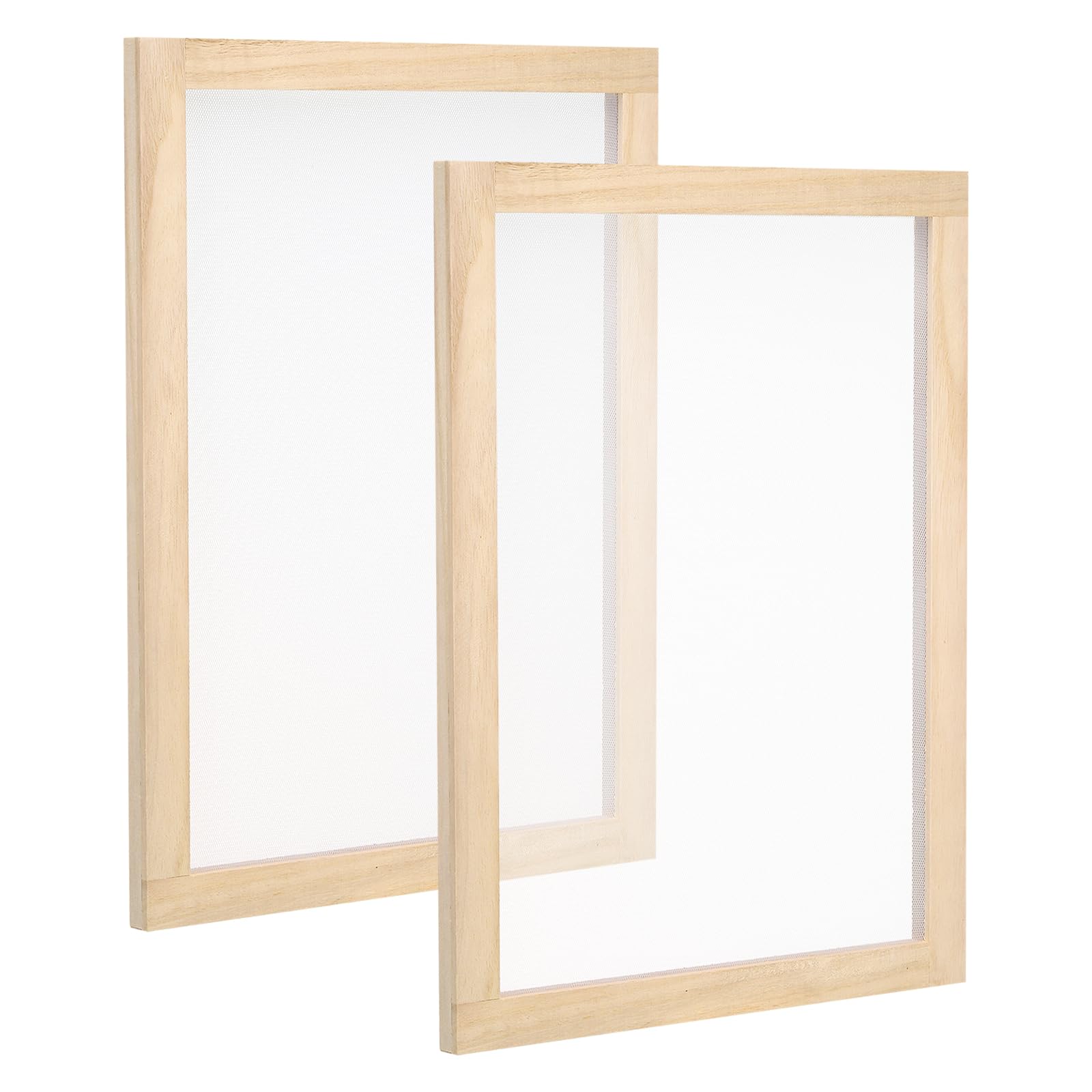 PATIKIL 13.4"x9.8" A4 Wooden Paper Making Screen, 2 Pack Paper Making Mold Frame Papermaking Mould Deckle for DIY Paper Craft Tool Dried Flower Handcraft, Natural Color — image 1