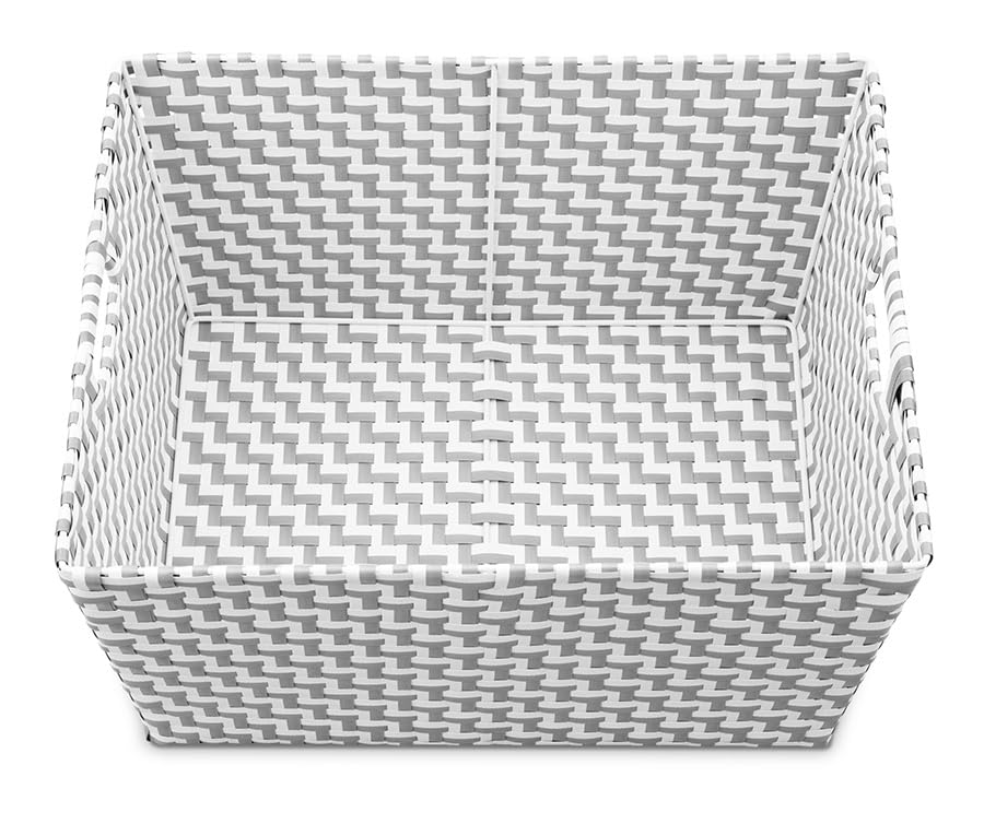 Whitmor 4 Pack Multi-Weave Resin Weave Basket with Lid Image