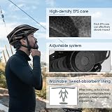 Victgoal Adults Bike Helmet with Magnetic Goggles Visor LED Rear Light Black-V view 3
