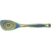 Island Bamboo Pakkawood 12-Inch Corner Spoon, Peacock