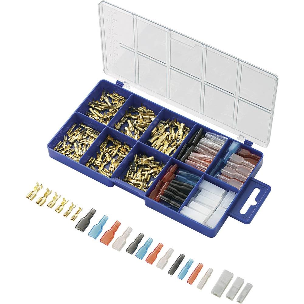TRU Components 739647 Crimp Connector Assortment 0.104 mm² 2.50 mm² Transparent Black Red Blue