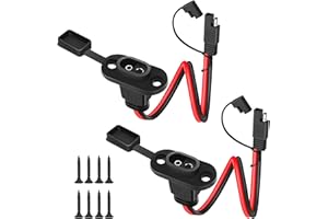 WYTUDTE 2 Pack SAE Quick Connector Harness， 1FT 10AWG SAE Adapter Male Plug to Female Socket Cable, Waterproof SAE Extension Cord for Solar Panel Generator Charger (Square)