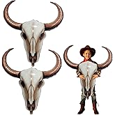 CrazyJan 2PCS Western Long Horn Cow Balloons Cowboy Longhorn Foil Balloons for Cowgirl Party Ranch Birthday Last Rodeo Bachelorette Wild West Baby Shower Decorations 25.6"x31.5"