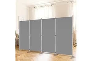 RANTILA 4 Panel Room Divider, 6 Ft Tall Folding Privacy Screen Room Dividers, Freestanding Room Partition Wall Dividers, 136'
