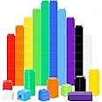 Jenaai 1000 Pieces Linking Cubes Counting Cubes, Plastic Counting Blocks, Colorful Math Cubes, Math Manipulatives Classroom Learning Supplies for Preschool Activities Boys Girls (Simple Style)