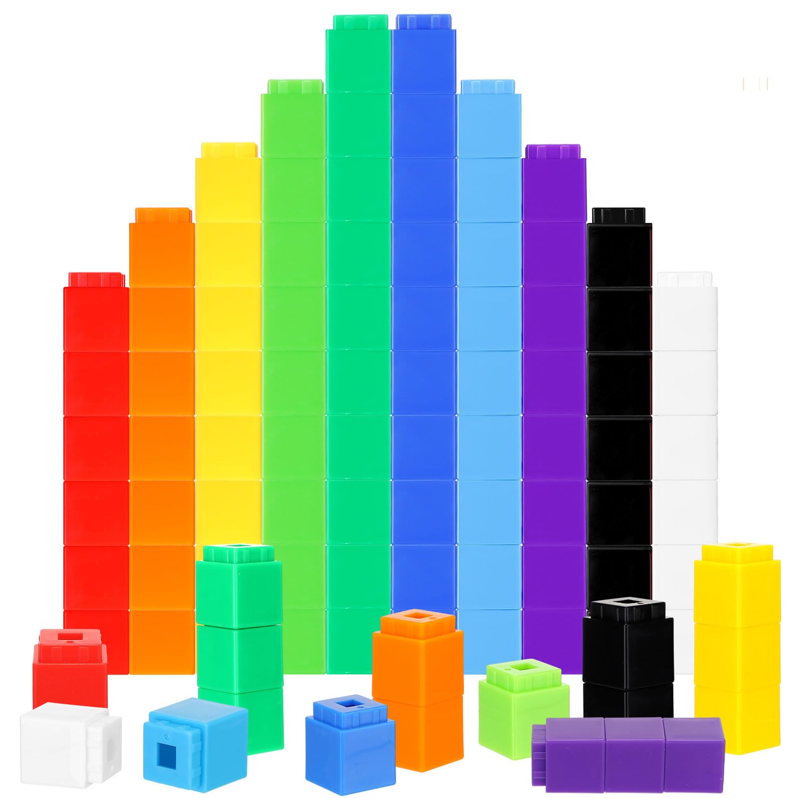 Photo 1 of Jenaai 1000 Pieces Linking Counting Cubes, Plastic Counting Blocks, Colorful Math Cubes, Math Manipulatives Classroom Learning Supplies for Preschool Activities Boys Girls(Simple Style)