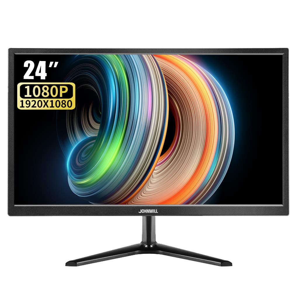 Johnwill 23.5 Inch Monitor, 1920×1080 FHD Resolution with VGA HDMI, 60 Hz Refresh Rate, 5Ms Response
