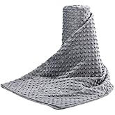 Acdyion Weighted Blanket Cover 48x72, Grey Minky Dot & Fleece Removable Duvet Cover with 12 Ties, Washable Fabric for 48x72 Weighted Blankets, Soft Minky and Cozy Fleece Dual-Sided Cover