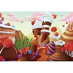 DORCEV 6x4ft Candy Land Backdrop for Kids Birthday