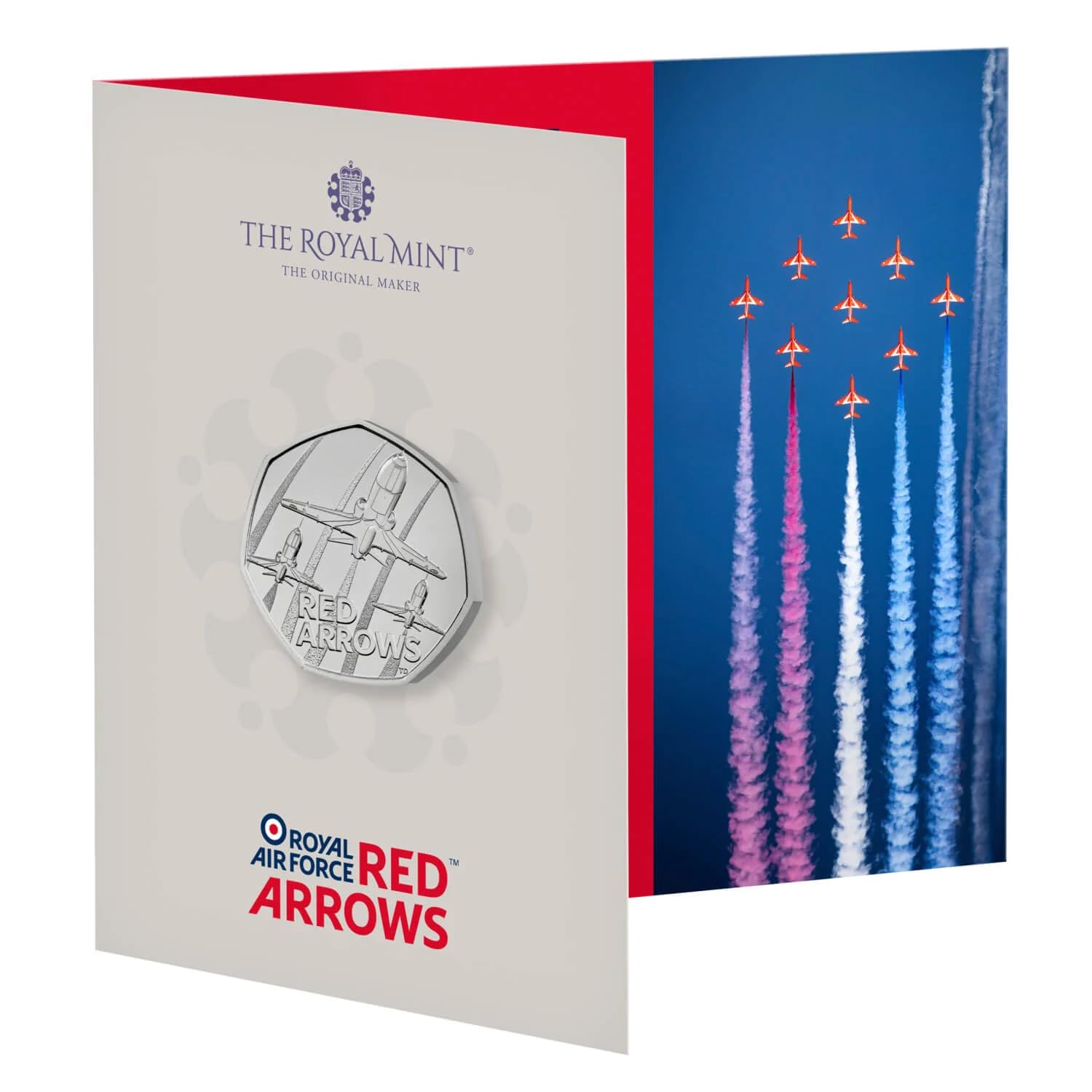 CrawleyCoins 2025 Red Arrows Hawk T1 Aircraft 50p Brilliant Uncirculated Coin in Mint Sealed Pack