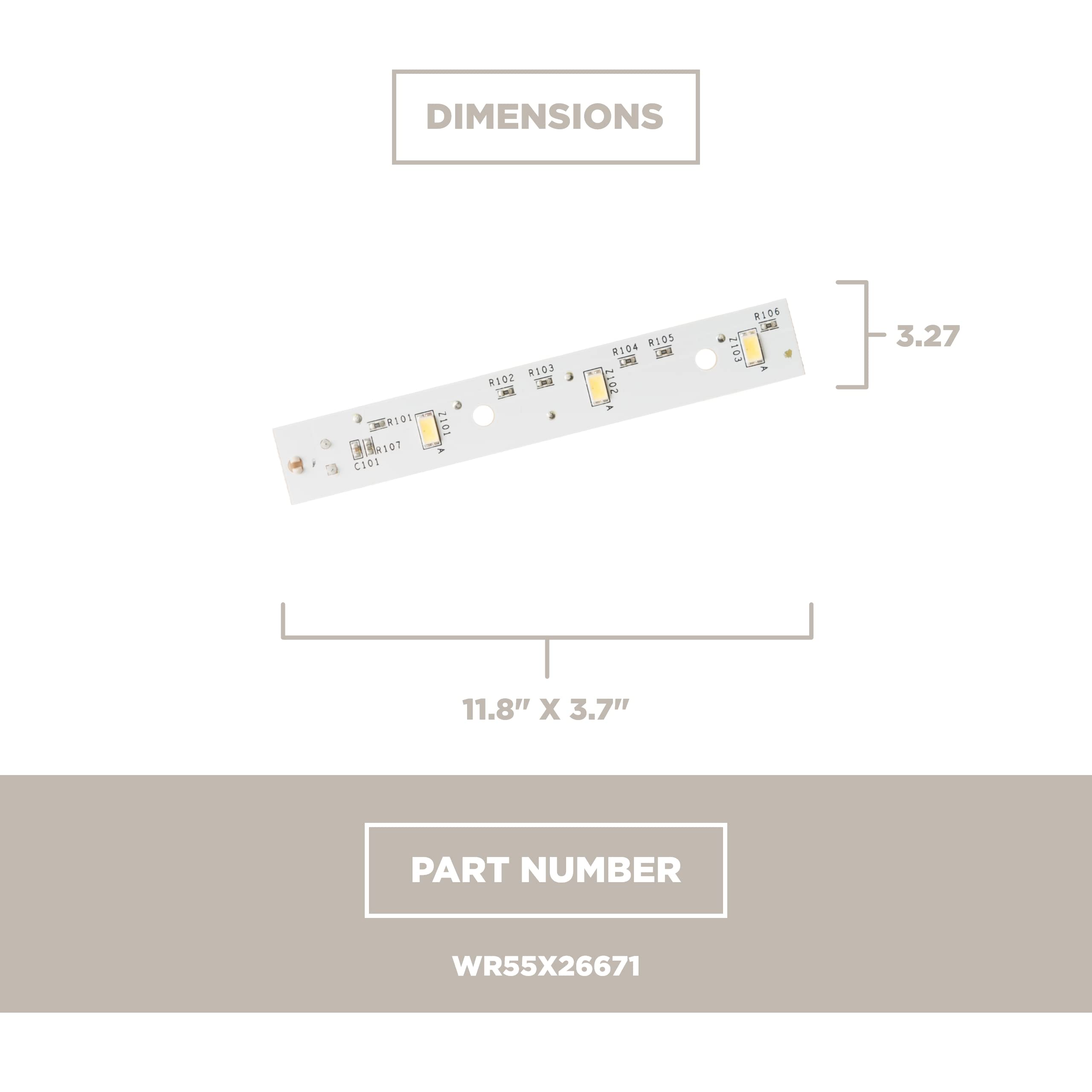 GE WR55X26671 Refrigerator Light Board Genuine Original Equipment Manufacturer (OEM) Part