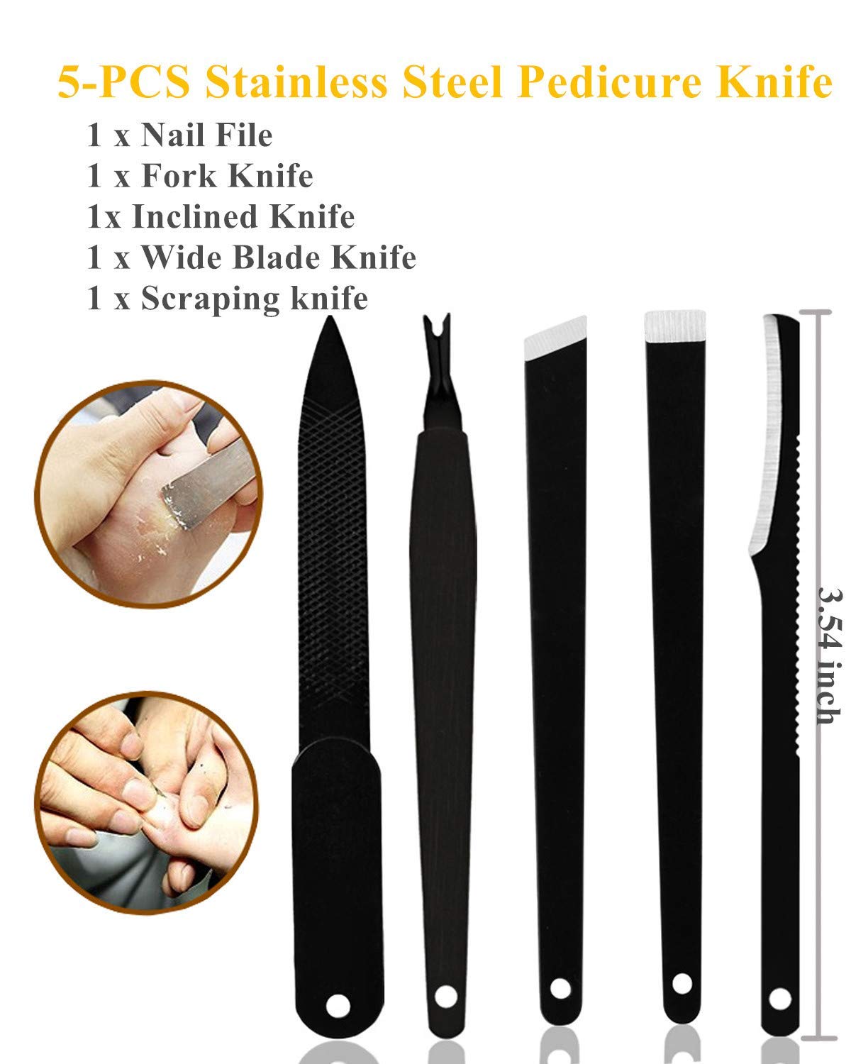 8-Piece Pedicure Nail Knife, Ingrown Toenail Correction Tool Set, Men Women Nail Clippers Stainless Steel Kit Portable Travel Grooming Kit Cuticle And Nail Care (8-Piece) : Beauty