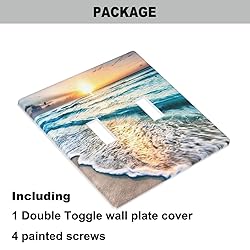 Pznen Beach 2-Gang Wall Plate Waves Sunset Ocean