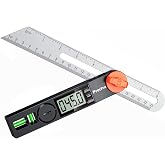 Preciva T-Bevel Gauge &amp; Protractor with Horizontal and Vertical Bubble,0-338&deg; Digital Angle Finder Protractor 230mm/8inch Display for Carpentry Woodworking, Metalworking, Construction