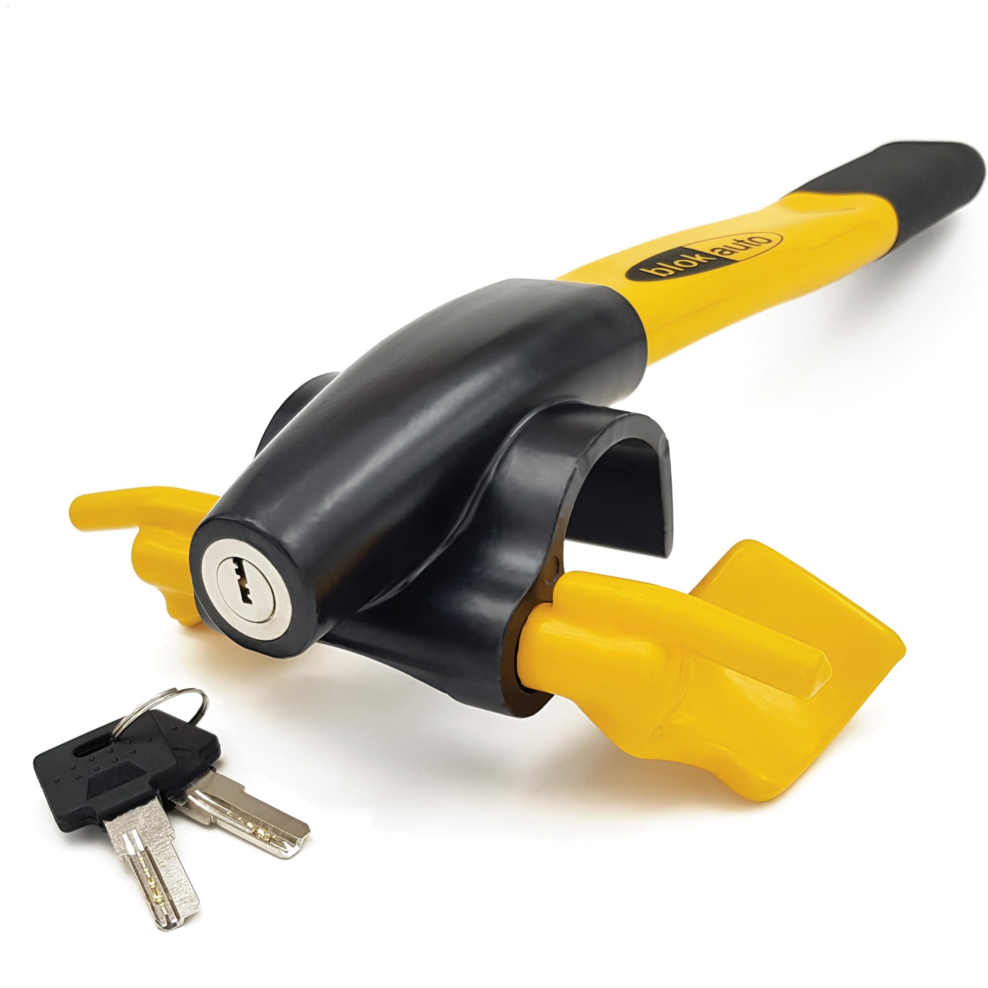 BLOKAUTO 9595 Steering Wheel Lock Anti-Theft Device, More Secure Spoke Placement, Visible Theft Prevention, Quick Locking, Universal Car Lock Bar for for Vehicle, Car, Truck, Van, Motorhome, Camper