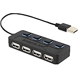 Sabrent 4-Port USB 2.0 Hub with Individual Power Switches and LEDs (HB-UMLS)