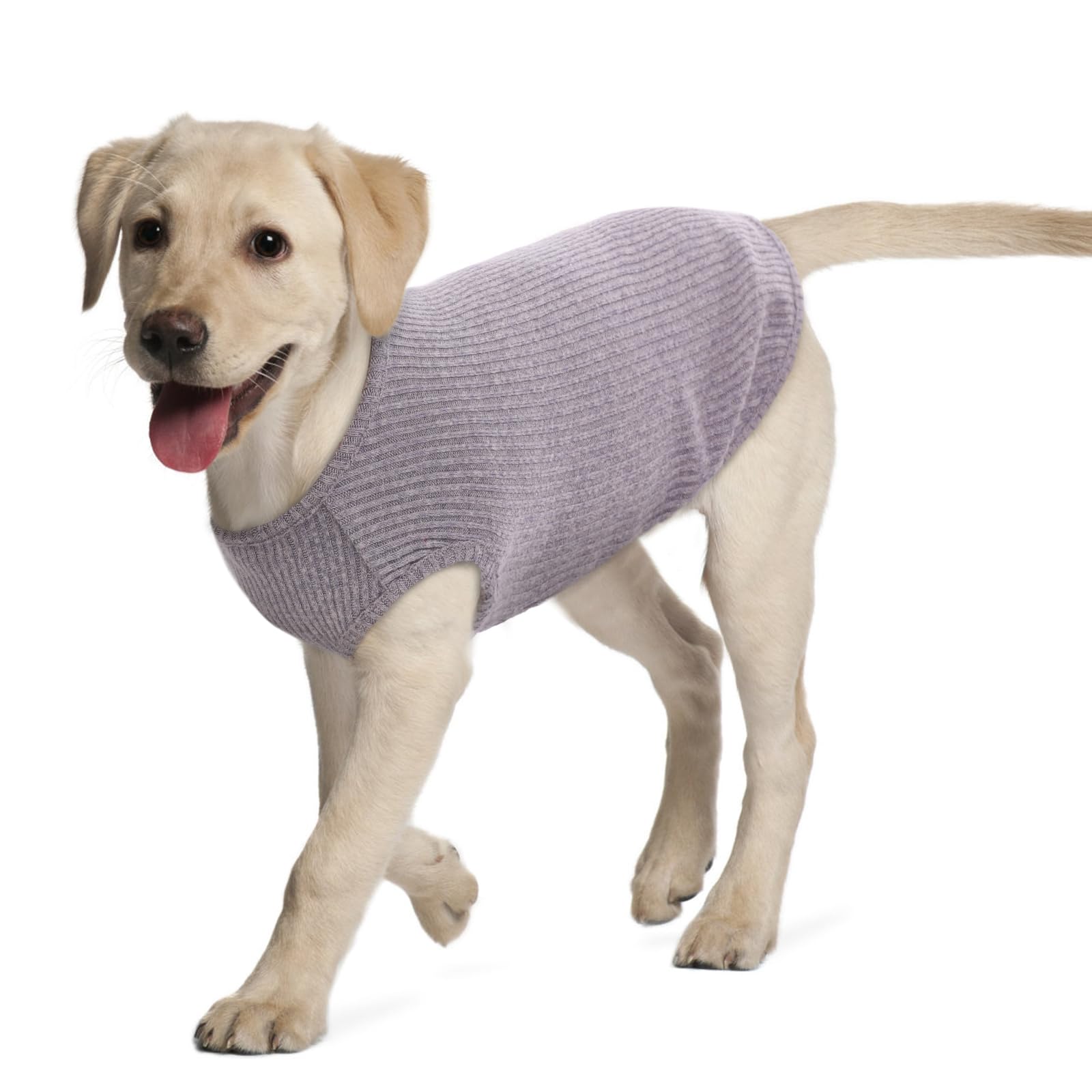 Hjumarayan Dog Tshirt - Summer Knitted Jumpers Soft Stretchy Clothes for Medium Dogs Shirts, Striped T shirt for French Bulldog, Border Collie, Stocky Beagle (Grey XL)