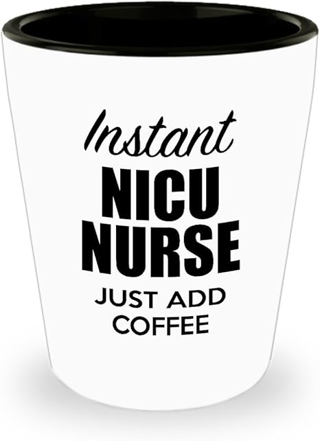Amazon Com Nicu Nurse Shot Glass Funny Nicu Nurse Gift Ideas For Birthday Valentines Day Thank You 1 5oz White Ceramic For Him Her Men Women Dad Mom Shot Glasses