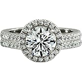 LUVTHEE CZ Cubic Zirconia Engagement Rings Wedding Bands Bridal Sets for Women 925 Sterling Silver