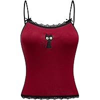SOLILOQUY Women E Girl Gothic Camisole Y2k Grunge Crop Top