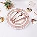 I00000 270 Pieces Disposable Plastic Silverware, Rose Gold Cutlery, Premium Heavyweight Plastic Flatware Includes: 90 Forks, 90 Knives and 90 Spoons