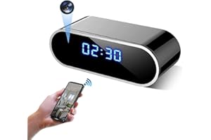 LAOZICAO 4K Full UHD Spy Camera Hidden Camera in Clock WiFi Hidden Cameras Video Recorder Wireless IP Camera Indoor Home Security Monitoring Nanny Cam 140° Angle Night Vision/Motion Detection